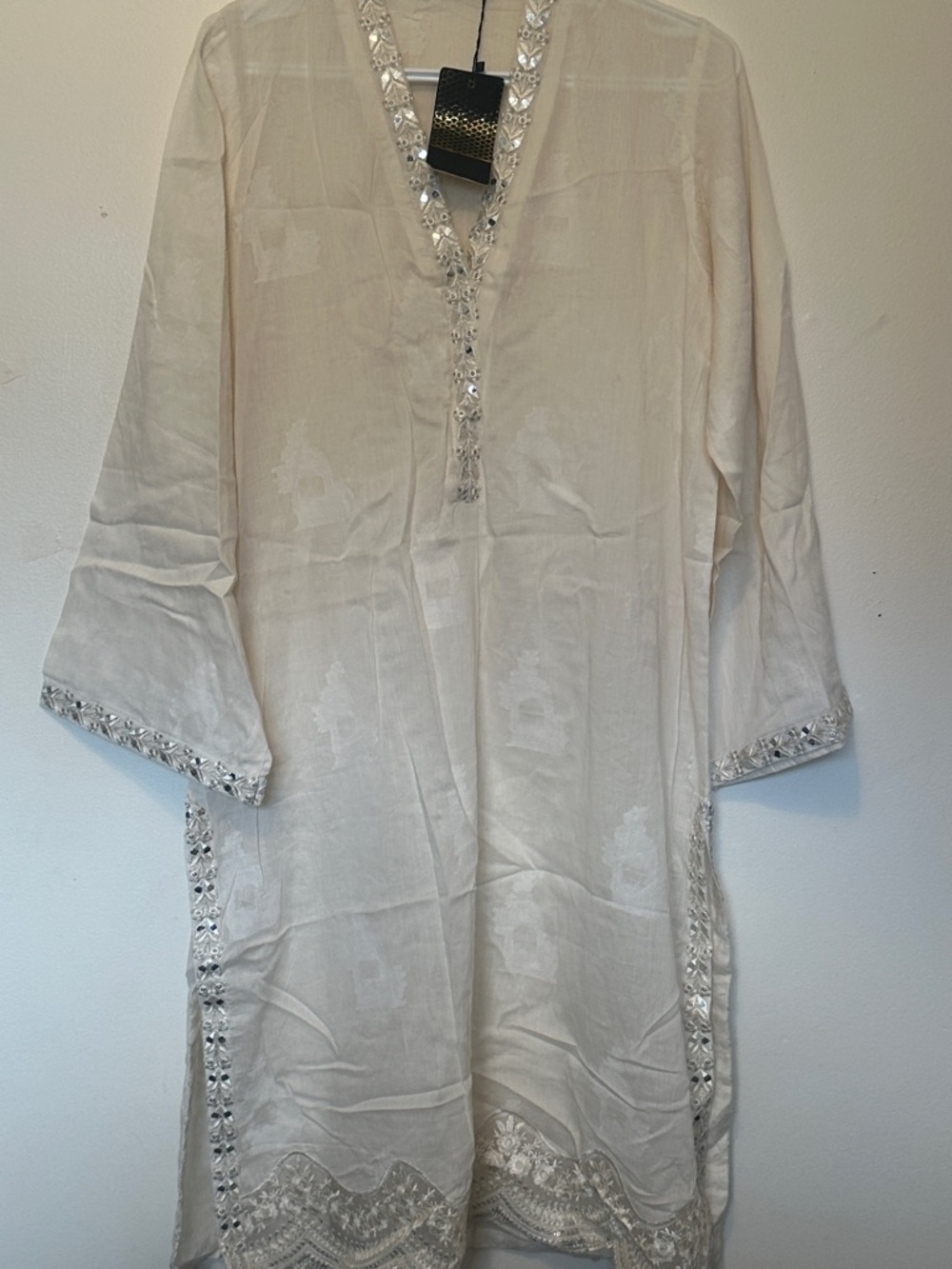 Elegant Ivory Embroidered Women’s Dress